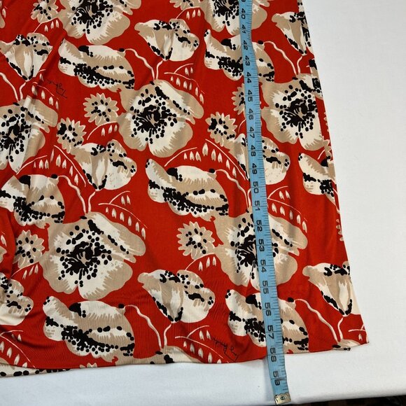 Tory Burch Maddie Silk Maxi Dress WallFlower Floral Print Orange White Wrap XS - Picture 7 of 11